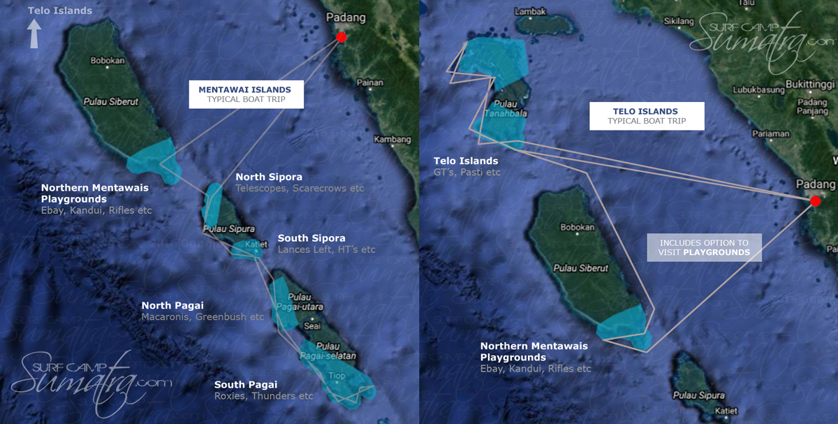 mentawais and telos surf map