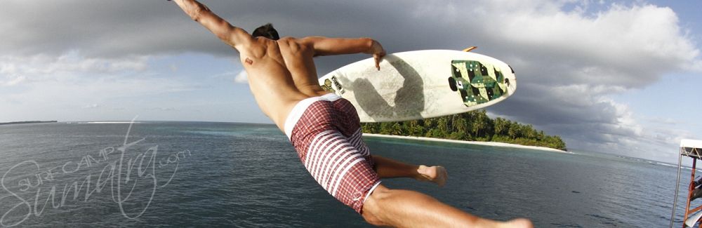 Jumping for joy aboard the Aileoita Surf Charter