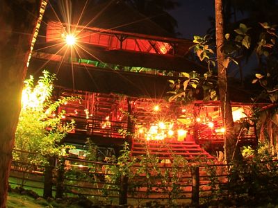 Telo surfing village by night