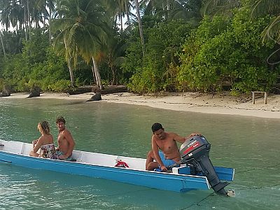 Each bungalow has its own speedboat