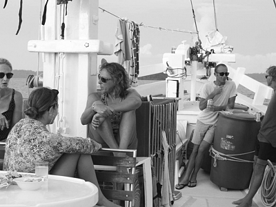 Hanging on the main deck