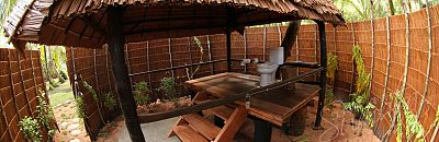 Each bungalow has its own bathroom