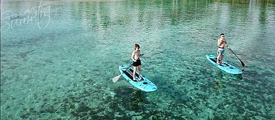 SUP exploring in the lagoon